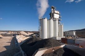 Factory for asphalt production near town Split in Croatia